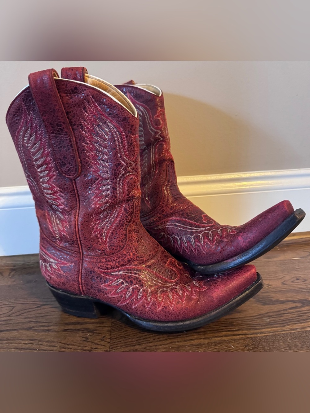 Old Gringo Elvis Burgundy Leather Embroidered Cowboy Boots
